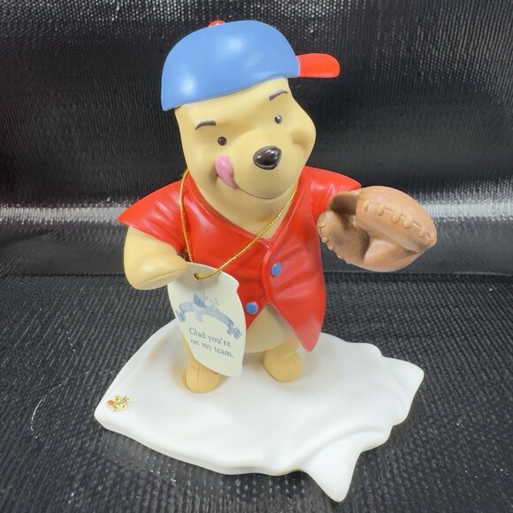 Disney Pooh Friends Figurine Glad You're on my Team Porcelain Figure Vintage - Picture 13 of 14